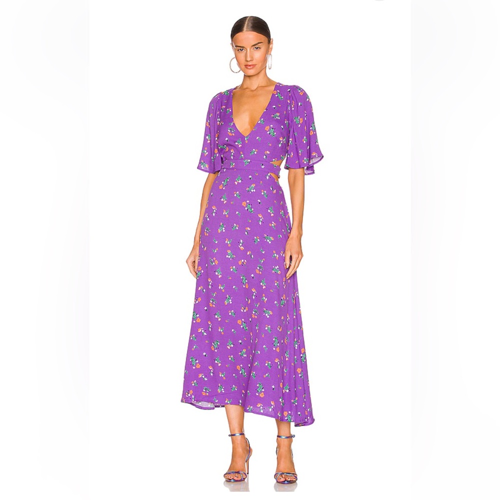 Revolve AFRM Renzo Dress in Violet Bouquet Size Small NWT